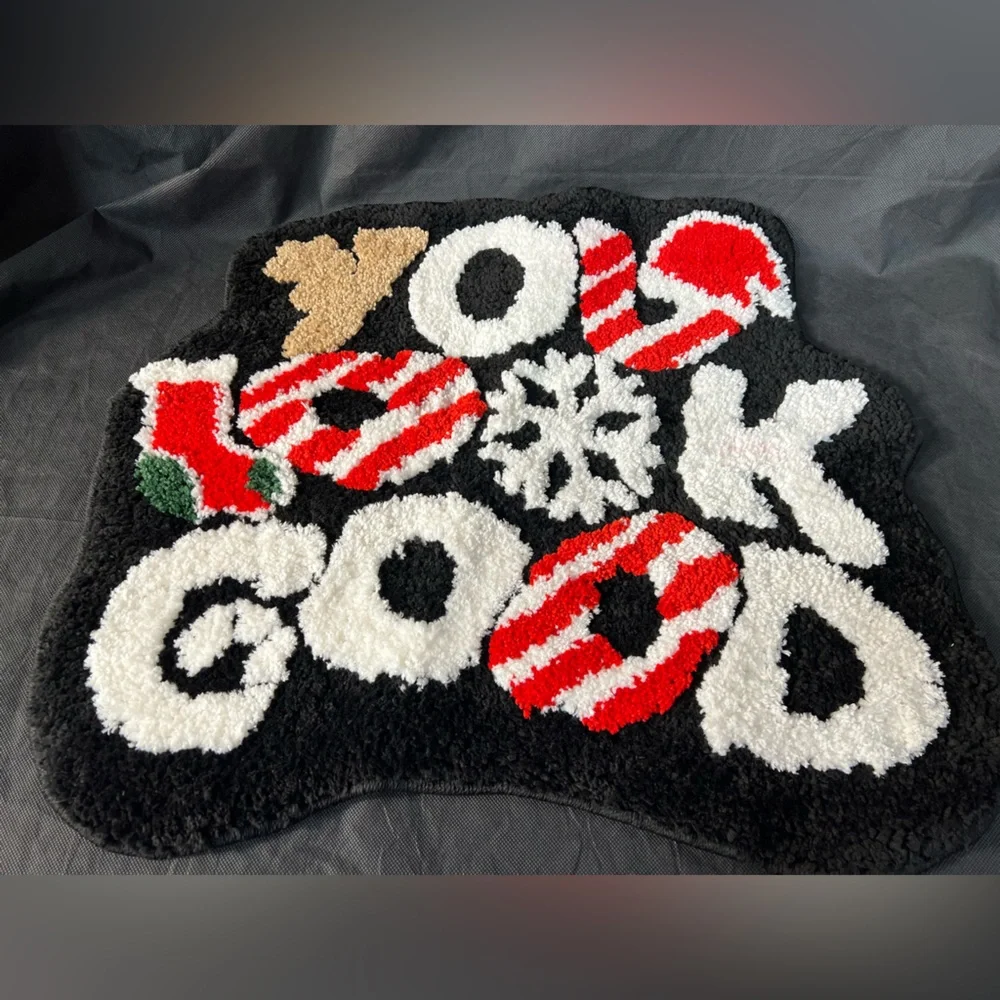 Festive Black and Red Accent mat